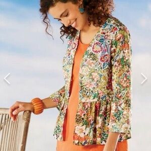 Soft Surroundings Pastel Floral Jacket